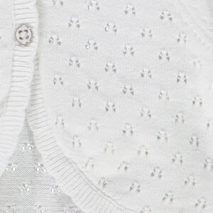 Gilet tricot en maille ajourée pour bébé fille 