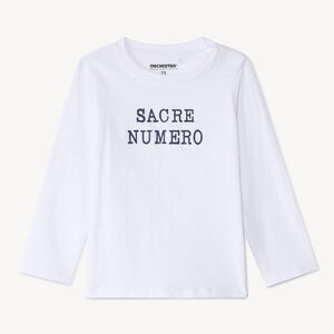 T-shirt manches longues uni avec print pour bébé garçon 