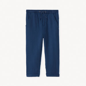 Pantalon uni en toile pour bébé garçon 