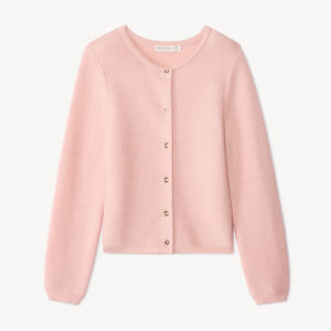 Gilet manches longues en tricot uni fille 