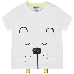 T-shirt manches courtes en coton bio à animal printé 