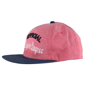 Casquette bicolore US avec inscriptions brodées et printées 