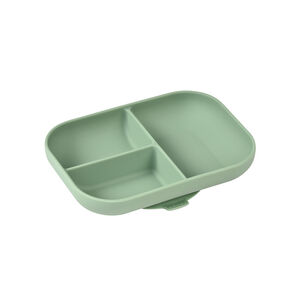 Assiette 3 compartiments en silicone - Sage Green 