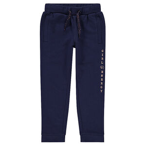 Pantalon de jogging en molleton avec inscription printée 