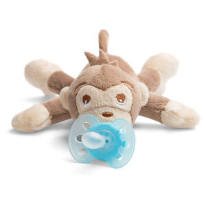 Attache-sucette + Sucette ultra soft 0-6m - Singe 