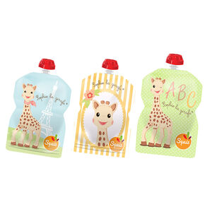 Lot de 3 gourdes nomades Sophie la Girafe - 90 ml 