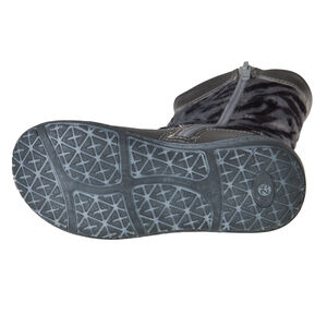 Bottes argentées en cuir et tige zébrée  