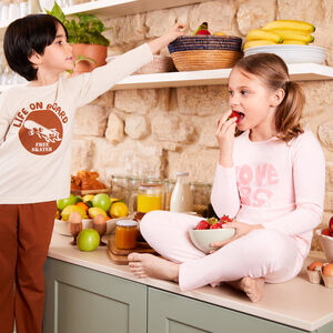 Pyjama 2 pièces manches longues print fantaisie fille 