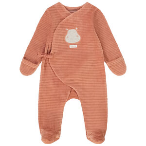 Dors-bien en velours fantaisie patch hippopotame pour bébé 