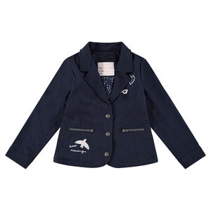 Blazer en molleton avec badges et poches zippées 