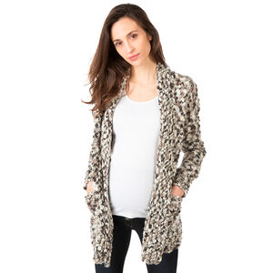 Gilet de grossesse en maille épaisse avec fil argenté 