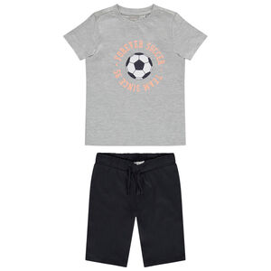 Pyjama court en jersey print ballon de foot 