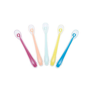 Lot de 5 cuillères silicone 1er âge - Multicolore 