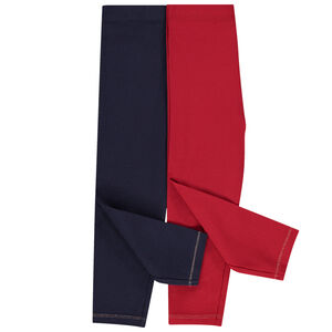Lot de 2 leggings unis en coton pour bébé fille 