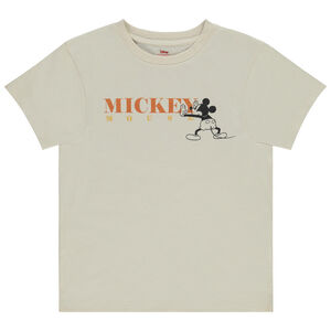 T-shirt manches courtes unies print Mickey Disney garçon 