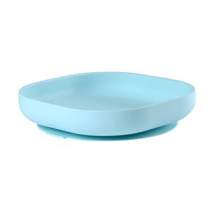 Assiette en silicone avec ventouse – Bleu 