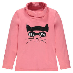 Sous-pull col roulé avec print chat 