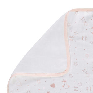 Couverture en tétra motif all-over Smiley Girl 