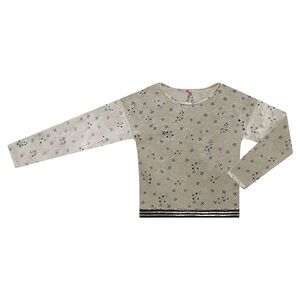 Junior - Sweat en panne de velours motif étoiles 