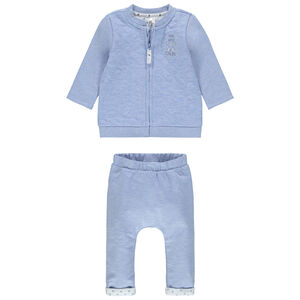 Ensemble avec gilet zippé à croisillons et pantalon élastiqué 