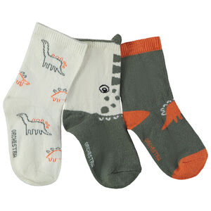 Lot de 3 paires de chaussettes dinosaures pour bébé garçon 