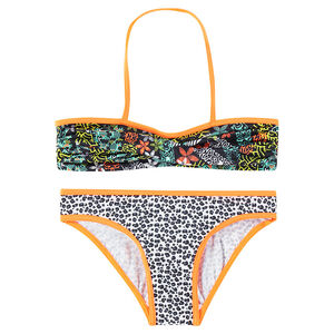 Junior - Maillot de bain 2 pièces imprimé fantaisie et léopard 