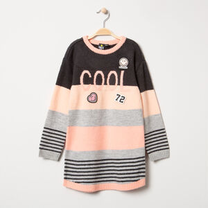 Robe manches longues en tricot badges Smiley 