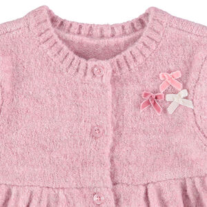 Gilet en tricot chiné avec noeuds en velours 