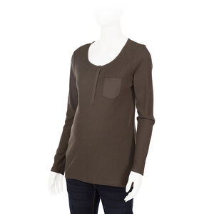 Tee-shirt manches longues de grossesse côtelé 