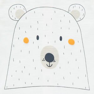 Ensemble avec t-shirt print ours, gilet à capuche et pantalon 