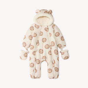 Combinaison pilote bébé garçon imprimé lions doublée sherpa 