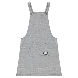 Junior - Robe chasuble en pied de poule avec poche kangourou 