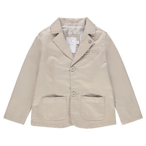 Blazer de cérémonie uni en coton avec poches 