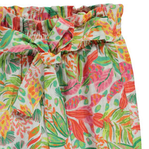 Pantalon fluide à nouer imprimé végétal fille 