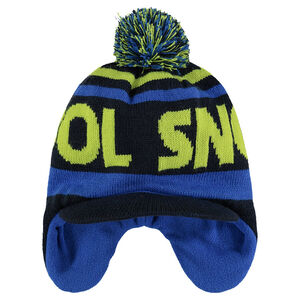 Bonnet péruvien en tricot doublé micropolaire avec pompon 