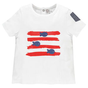 Tee-shirt manches courtes avec poissons printés 