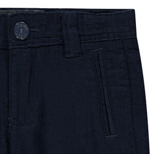 Pantalon en coton fantaisie uni 