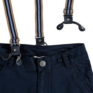 Junior - Short en coton à bretelles rayées amovibles 