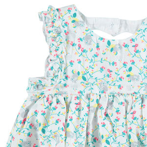 Ensemble avec tunique à fleur et bloomer avec chat brodé 