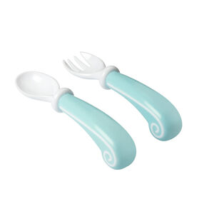 Set cuillère et fourchette ergonomiques - Bleu 