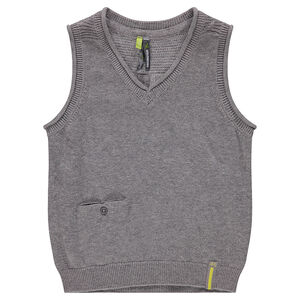 Pull sans manches en tricot avec poche 