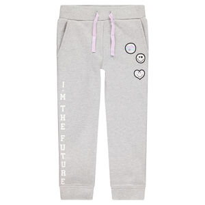 Pantalon de jogging en molleton avec badges Smiley 