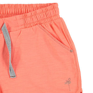 Short en jersey avec flamant rose printé 