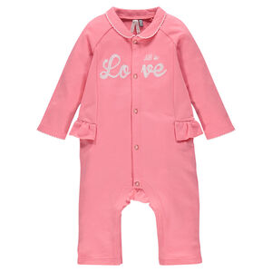 Combinaison en molleton à col claudine et volants 