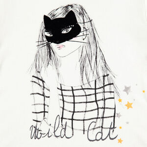 Junior - Sous-pull col roulé en jersey avec visage masqué printé 