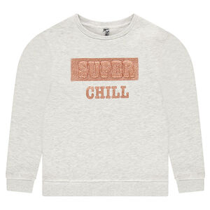 Junior - Sweat en molleton avec texte pailleté printé 