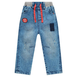 Jeans souple en denim léger avec taille élastiquée 