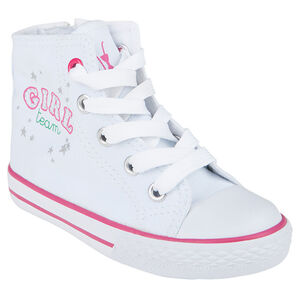 Baskets montantes en toile avec zip et lacets du 24 au 27  