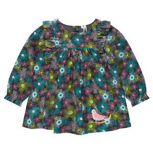 Tunique volantée à fleurs all-over 