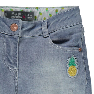 Junior - Jeans bootcut avec franges et patch ananas 
